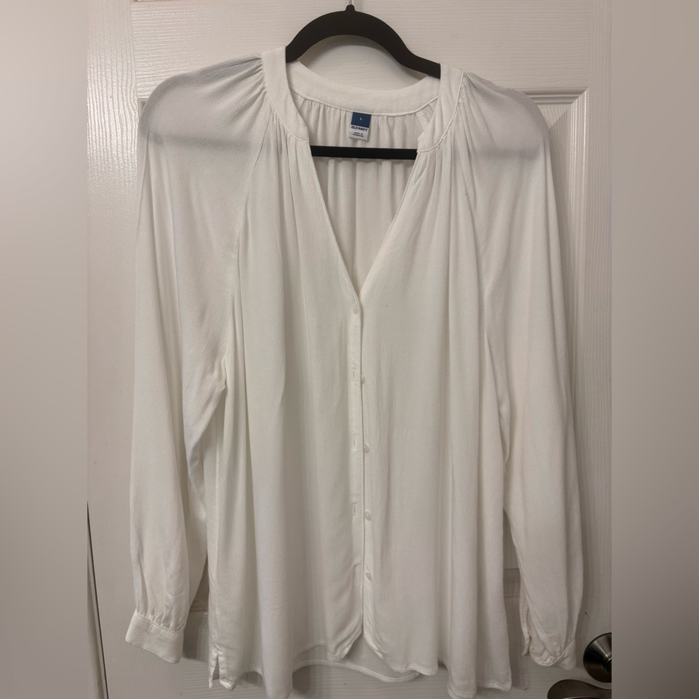2 For $18 Sale ~ Old Navy Elegant White Button-Down Blouse